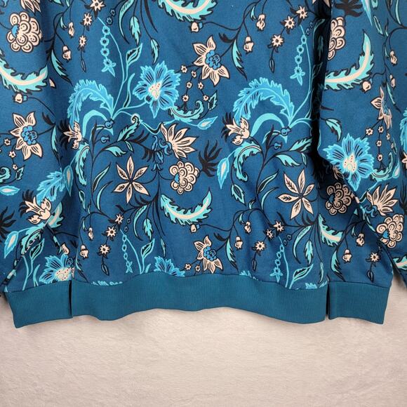 Ulla Popken Plus Size 20 22 Sweatshirts Teal Sequins Floral Oversize Top Casual - Picture 2 of 11